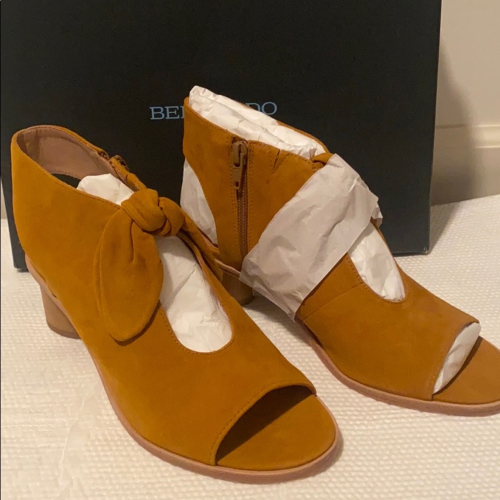 Bernardo Luna Peep Toe Sandal, Mustard Yellow